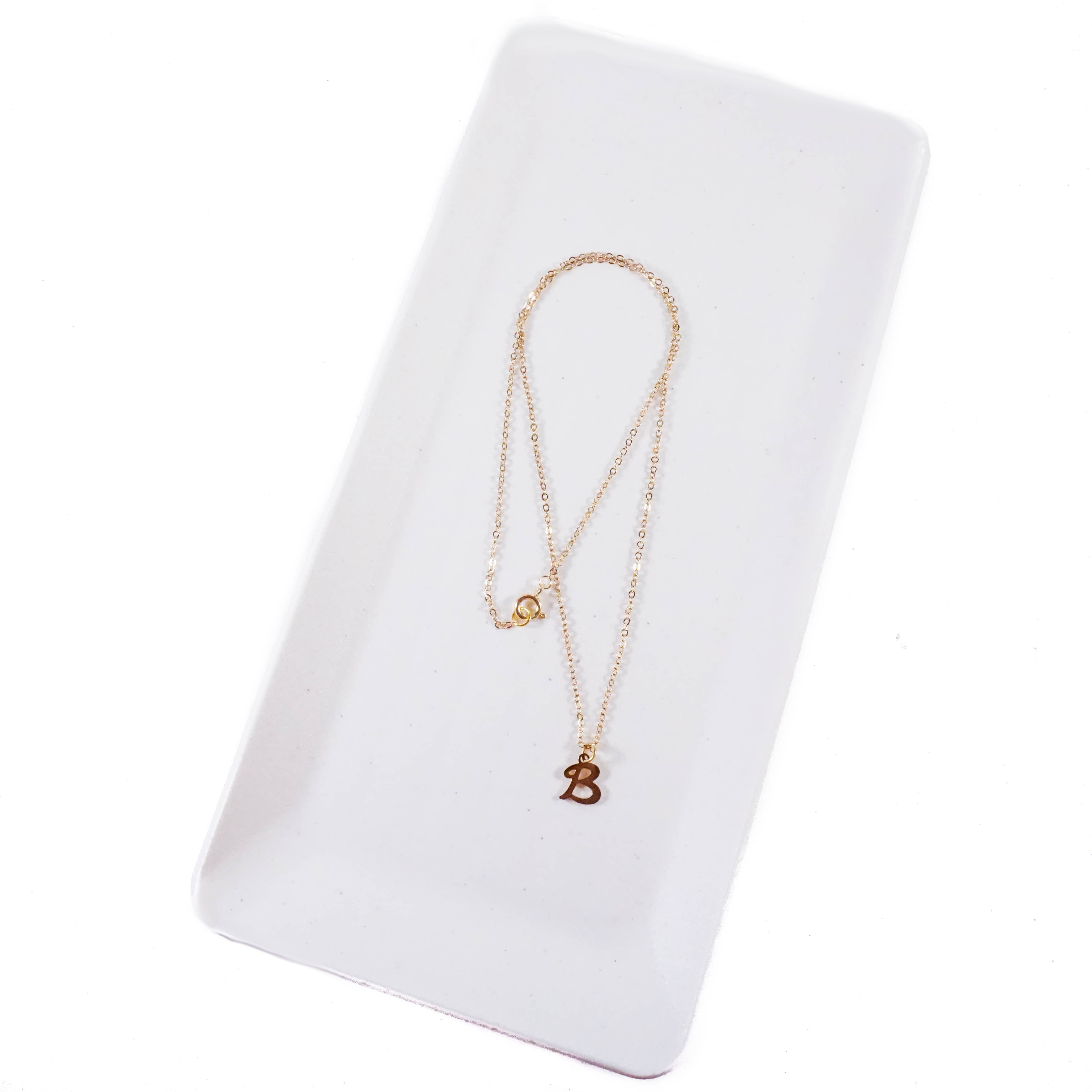 Thin gold deals initial necklace