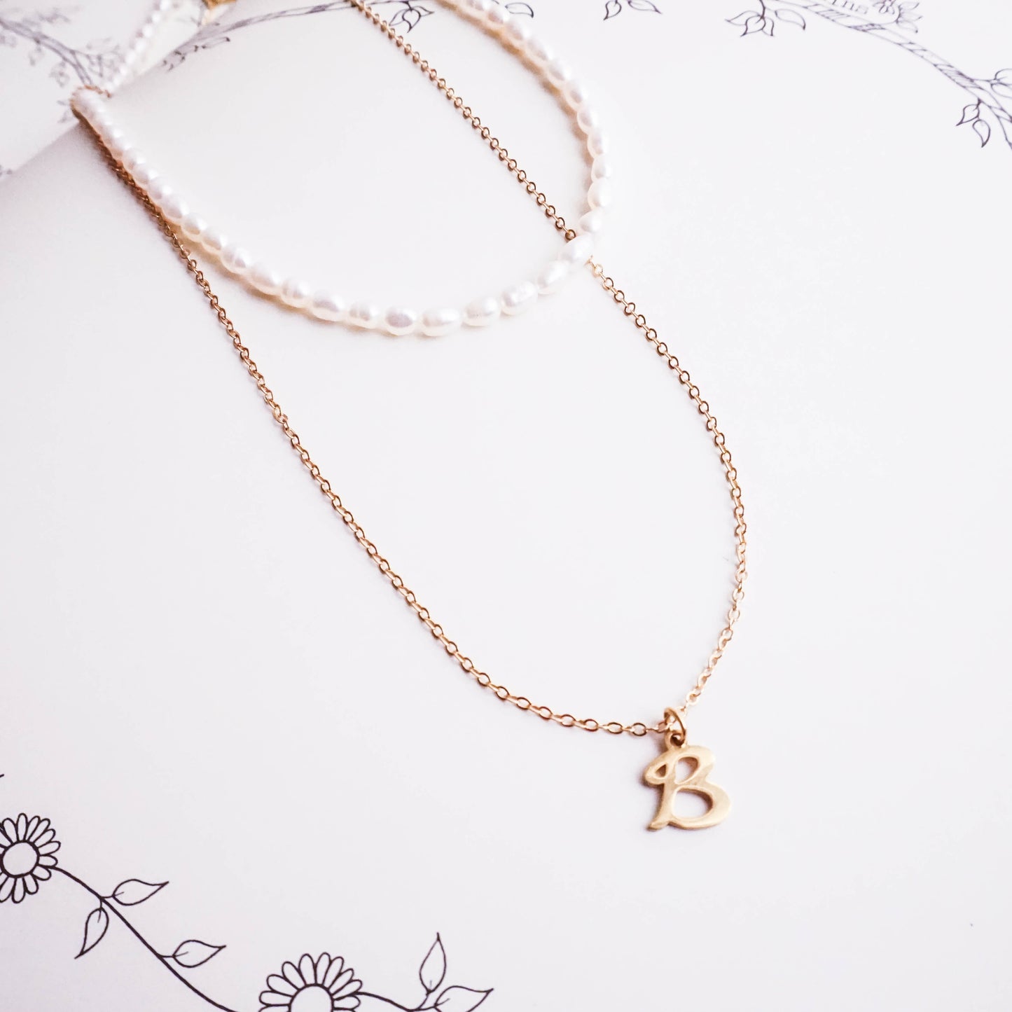 Thin Gold Chain Necklace - INITIAL NECKLACE