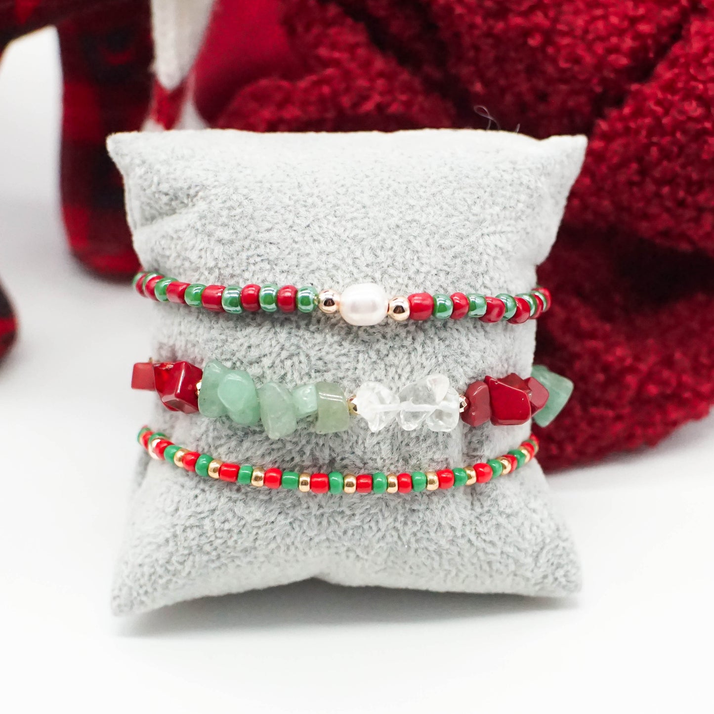 Holiday Beaded Bracelet Set - BRIGHT HOLIDAY