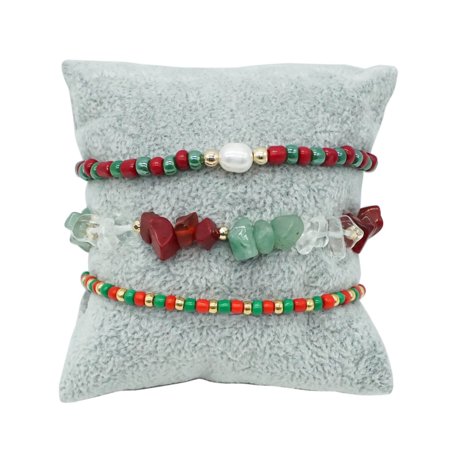 Holiday Beaded Bracelet Set - BRIGHT HOLIDAY