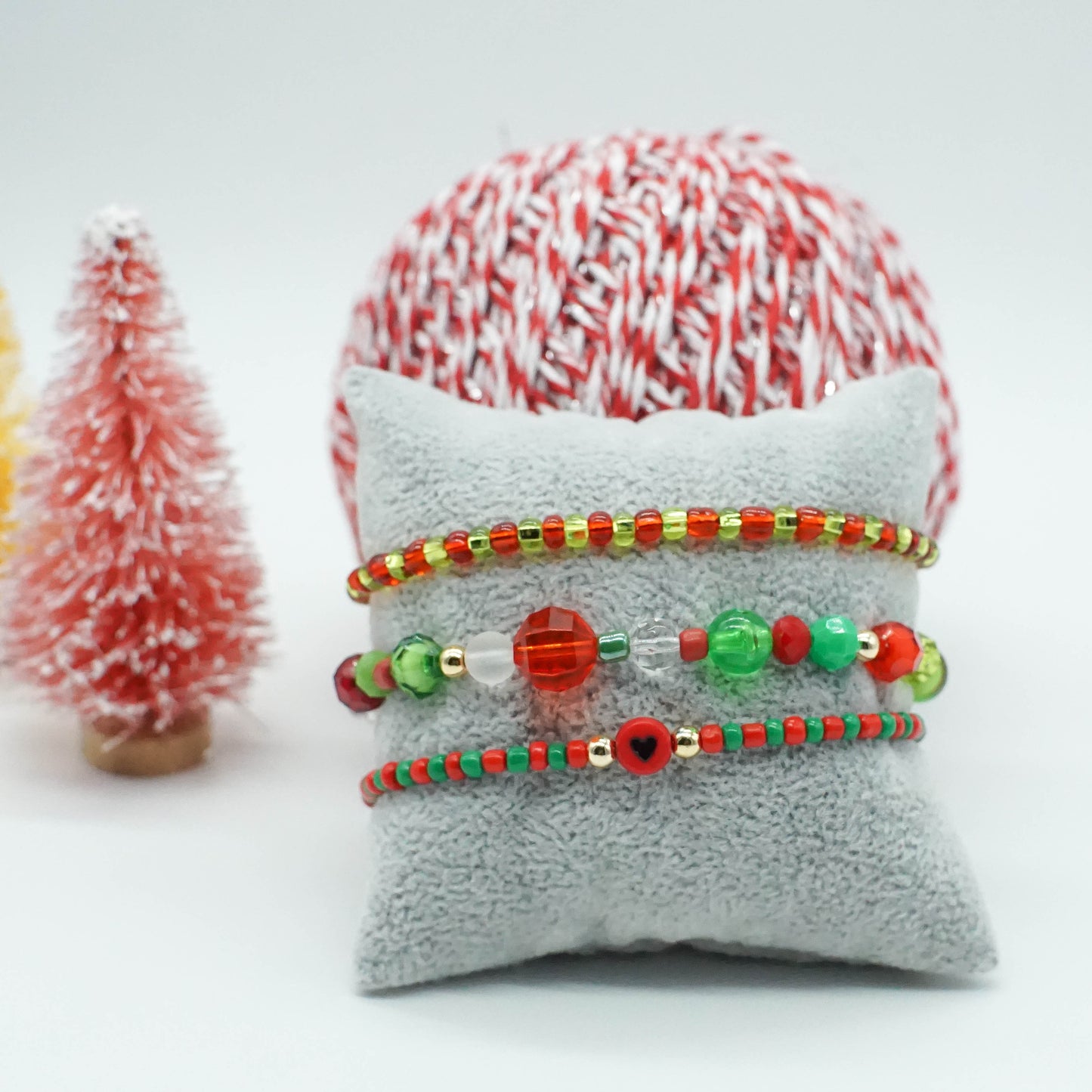 Holiday Beaded Bracelet Set - MERRY AND WARM