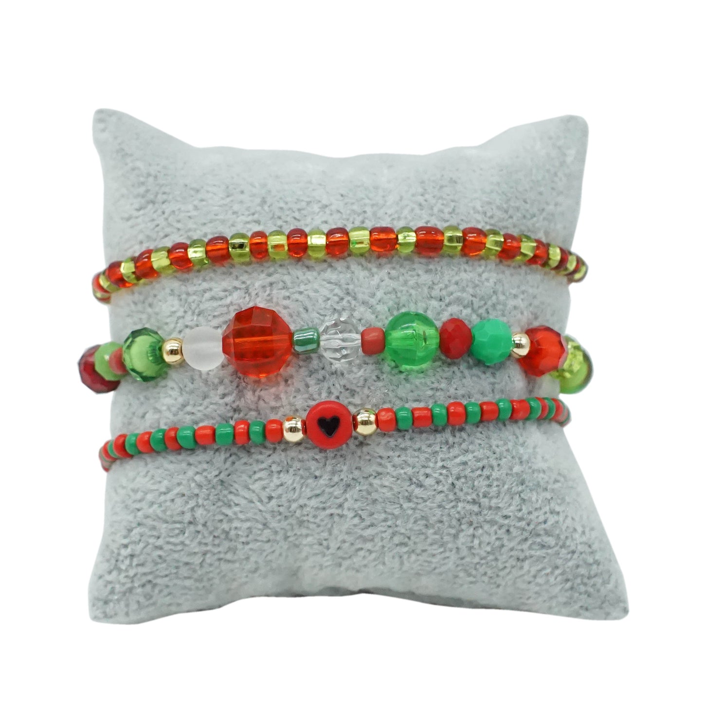 Holiday Beaded Bracelet Set - MERRY AND WARM