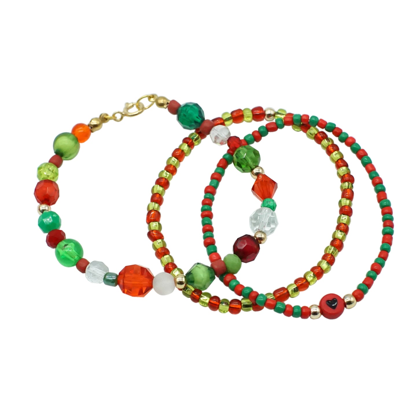 Holiday Beaded Bracelet Set - MERRY AND WARM