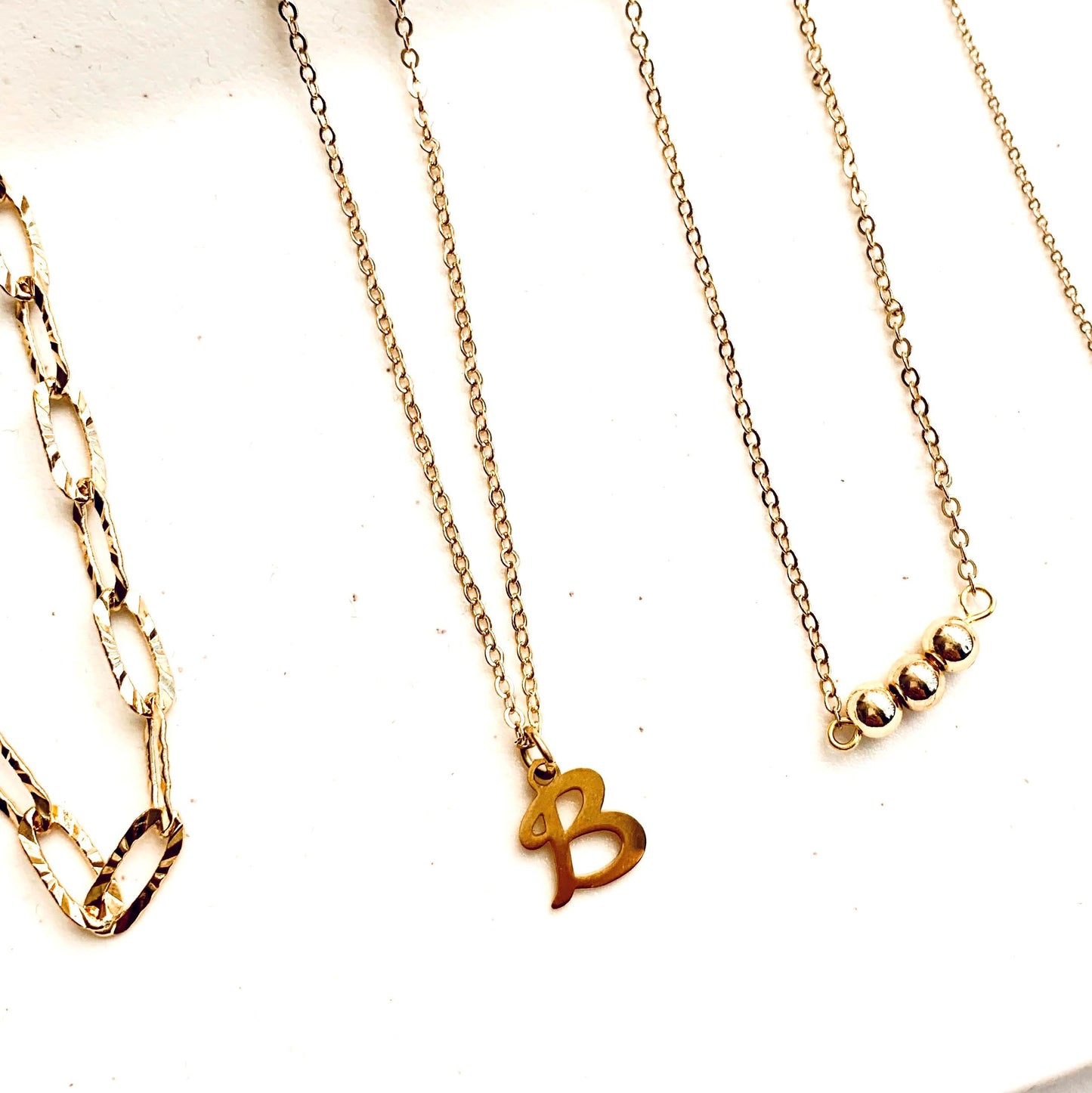 Thin Gold Chain Necklace - INITIAL NECKLACE